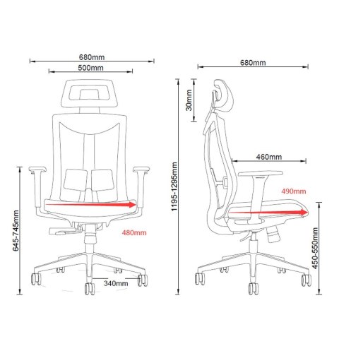 Krzesło biurowe ergonomiczne premium Ergo Office ER-414