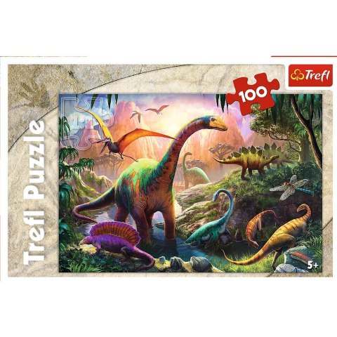 Puzzle 100 elementów, Świat dinozaurów