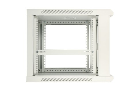 Szafka wisząca rack 12U 600x450 szara metalowe drzwi