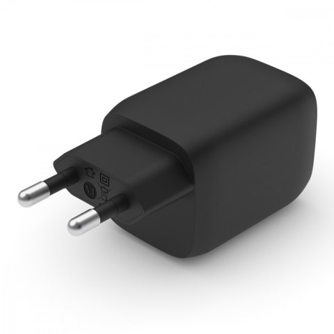 Ładowarka podwójna ścienna 65W USB-C GAN z PPS czarna