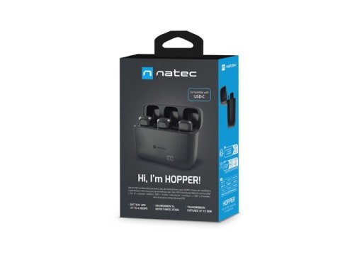 Mikrofon Natec HOPPER krawatowy bezprzewodowy USB-C (2szt.)