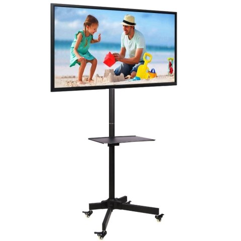 Stojak mobilny LCD/LED 23-55cali regulowany z półką, czarny