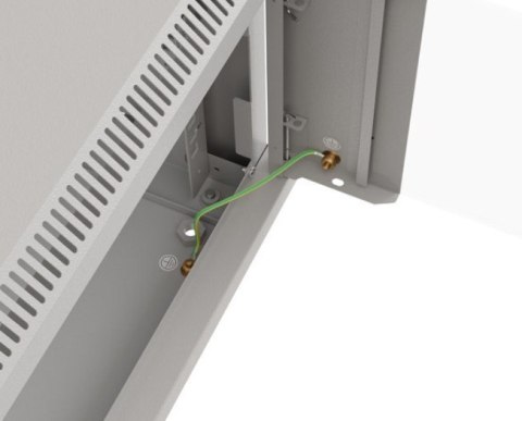 Szafa instalacyjna rack wisząca 19" 9U 540x350 szara drzwi przeszklone ( flat pack)