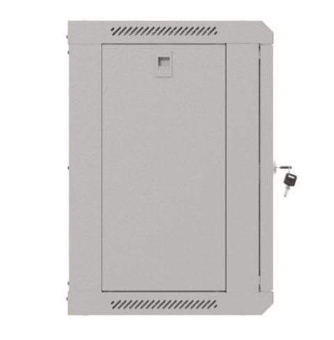 Szafa instalacyjna rack wisząca 19" 9U 540x350 szara drzwi przeszklone ( flat pack)