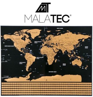 Mapa świata - zdrapka z flagami + akcesoria 23442 Malatec