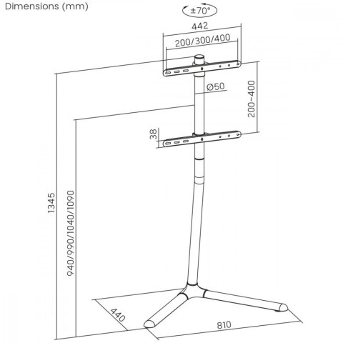 Stojak podłogowy do TV 32-70' 40kg, MC-494 max VESA 400x400