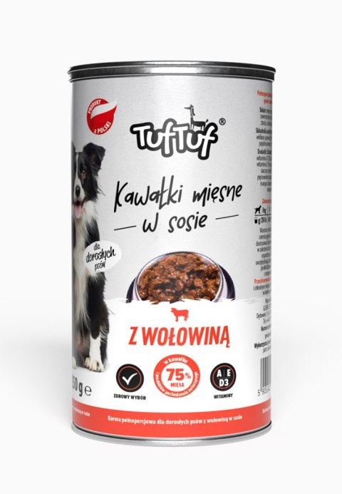 TUF TUF Kawałki mięsne z wołowiną dla psa 1250g Tuf Tuf