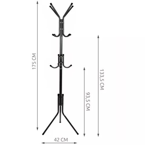 Wieszak stojący 170cm - czarny Ruhhy 23815 Ruhhy