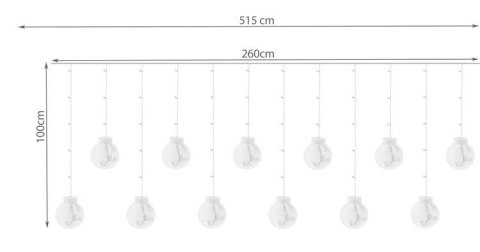 Kurtyna świetlna 108LED - zimny biały 31V KŚ11347 Iso Trade