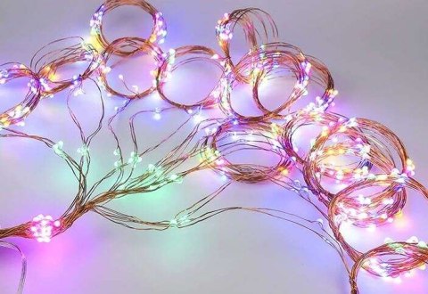 Lampki 200 LED - włosy anioła - multicolor 12V Iso Trade