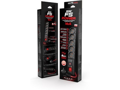 Listwa zasilająca F5 Power 3m 16A Czarna