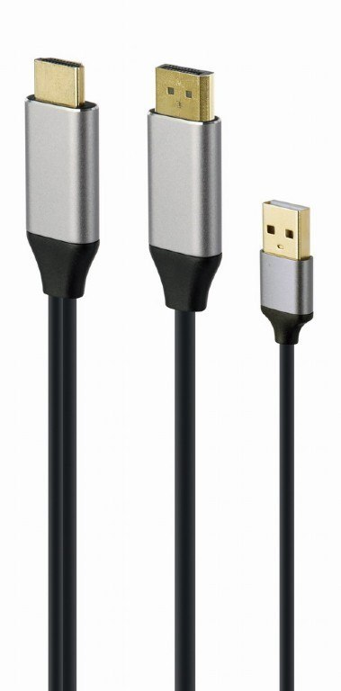 Adapter HDMI do DP 4K M 60Hz USB-A powered