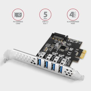 PCEU-43RS Kontroler PCIe 4x port USB 3.2 GEN 1, UASP, chipset Renesas, 15-pin SATA zasilacz, dual power