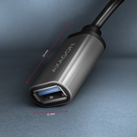 RUCM-AFAC Kabel adapter USB 3.2 Gen 1 Type-C samiec -> Type-A żeńska, 0,2m, 3A, ALU