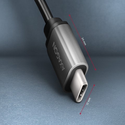 RUCM-AFAC Kabel adapter USB 3.2 Gen 1 Type-C samiec -> Type-A żeńska, 0,2m, 3A, ALU