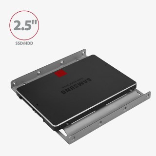 RHD-125S Ramka metalowa do montażu 1x 2.5" HDD w pozycji 3.5", szary