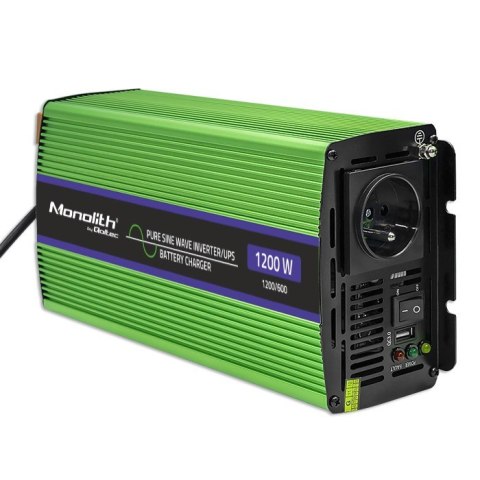 Przetwornica napięcia Monilith | ładowanie baterii | UPS | 600W |1200W | 12V na 230V | Czysty Sinus