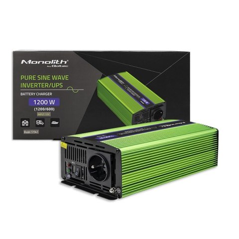 Przetwornica napięcia Monilith | ładowanie baterii | UPS | 600W |1200W | 12V na 230V | Czysty Sinus