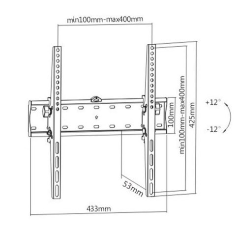 Uchwyt ścienny do telewizora (regulowany), 32 cale-55 cali, (40 kg)