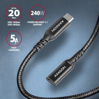 BUCM32-CF10AB Kabel przedłużacz Gen2 USB-C - USB-C, 1m, 5A, 20Gbps, PD 240W, oplot