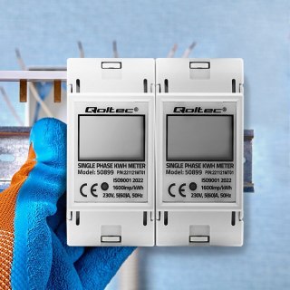 Jednofazowy elektroniczny licznik | miernik zużycia energii na szynę DIN | 230V | LCD | 2P