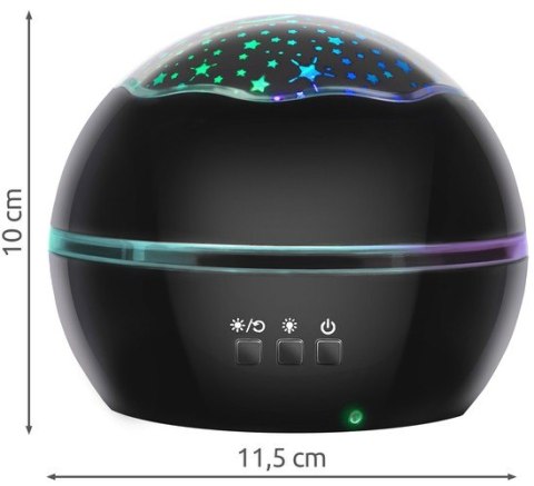 Lampka nocna z projektorem- czarna LP16857 Izoxis