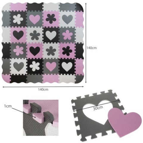 Puzzle piankowe 30x30cm 16el. P16134 Kruzzel Puzzle piankowe 30x30cm 16el. P16134 Kruzzel