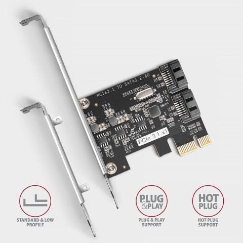 PCES-SJ2 Kontroler PCIe 2x wewnętrzny port SATA 6G, chipset JMB582 SP & LP