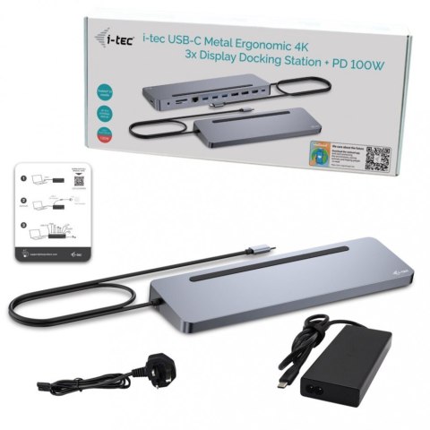 Stacja dokująca USB-C Metal Ergonomic 4K 3x Display Docking Station PD 100W