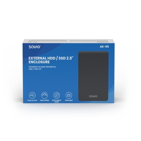 Zewnętrzna obudowa na dysk HDD/SDD 2,5 cala, USB 3.0, AK-65