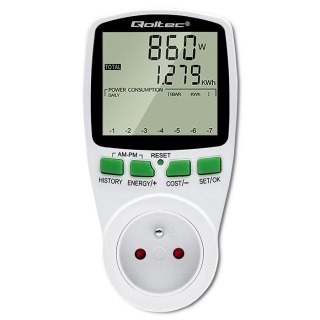 Watomierz Licznik zużycia energii PM0627 z historią pomiaru | 3680W | 16A | LCD