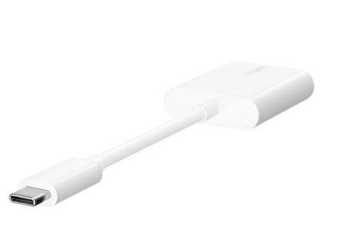 Adapter Dual USB-C Audio + Charge Rockstar białe