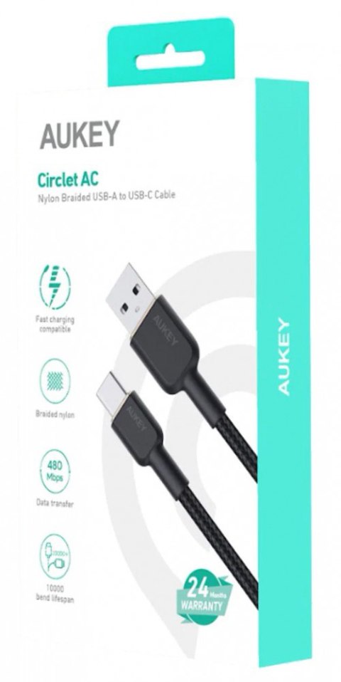 CB-NAC2 nylonowy kabel USB C - USB A | 1.8m | 3A | 60W PD | 20V