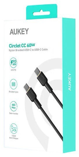 CB-NCC1 nylonowy kabel USB C - USB C | 1m | 3A | 60W PD | 20V