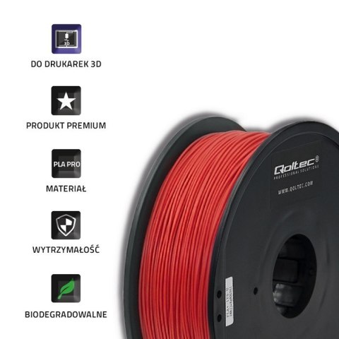 Profesjonalny filament do druku 3D | PLA PRO | 1.75mm | 1kg | Czerwony