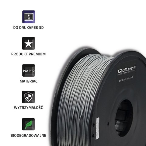 Profesjonalny filament do druku 3D | PLA PRO | 1kg | 1.75mm | Srebrny