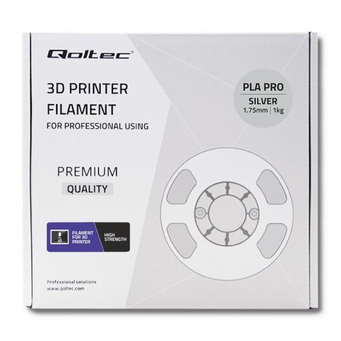 Profesjonalny filament do druku 3D | PLA PRO | 1kg | 1.75mm | Srebrny