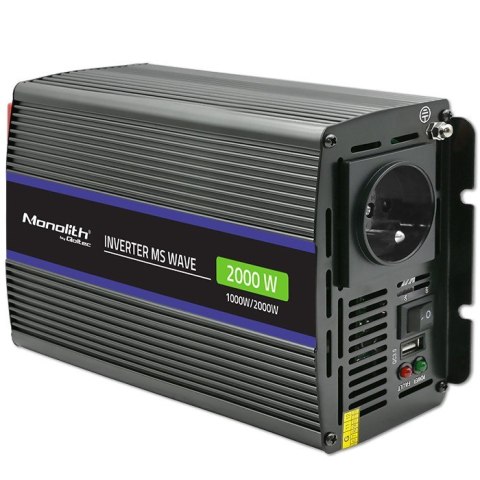 Przetwornica napięcia Monolith 2000 MS Wave | 12V na 230V | 1000/2000W | USB