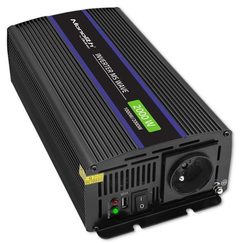 Przetwornica napięcia Monolith 2000 MS Wave | 12V na 230V | 1000/2000W | USB