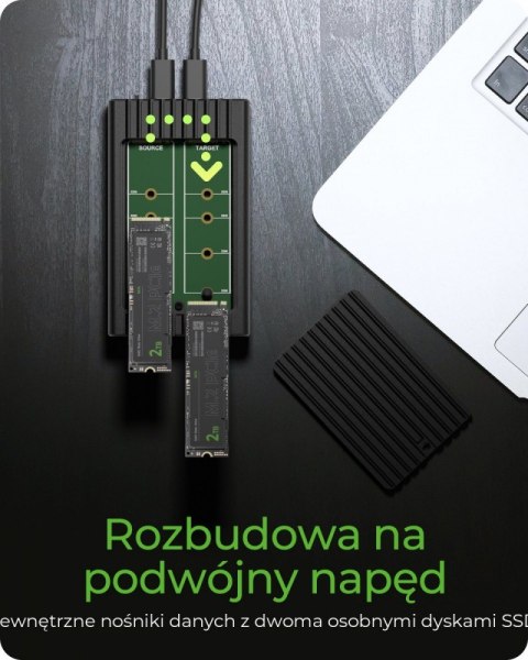 Stacja ICY BOX IB-2817MCL-C31 z funkcją klonowania dla 2x NVMe SSD