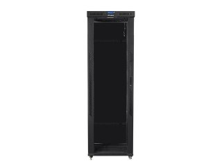 Szafa stojąca Rack 19 cali 47U 800x1200mm, drzwi szklane LCD (FLAT PACK) czarna