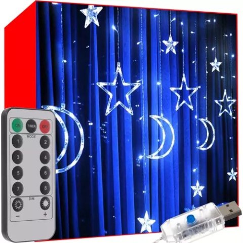 Kurtyna świetlna 138 LED USB- zimny biały KŚ19756 Iso Trade