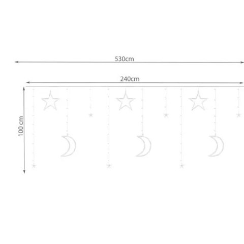 Kurtyna świetlna 138 LED USB- zimny biały KŚ19756 Iso Trade
