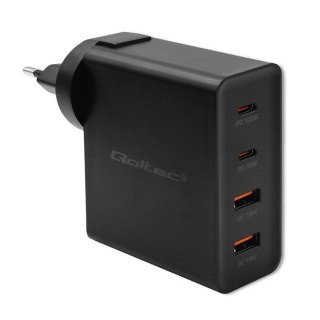 Ładowarka GaN Power Pro | 2xUSB-C | 2xUSB | 130W | 5-20V | 1.5-5A| PD | Czarna