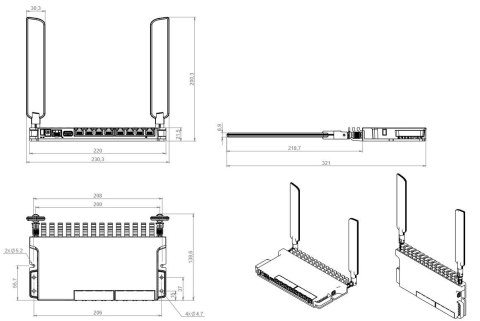 Router 802.11a xWi-Fi6L009UiGS-2HaxD-IN