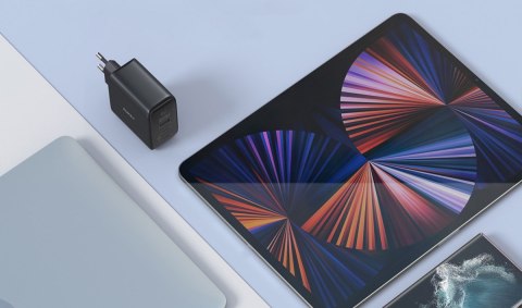 PA-B6T Black Omnia II GaN ładowarka sieciowa 3xUSB (2xUSB C+ 1xUSB A) 65W QC PD