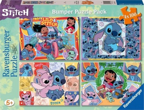 Puzzle 4x100 elementów Disney Stitch