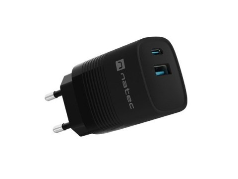 Ładowarka sieciowa Ribera GAN 1X USB-A + 1X USB-C 30W Czarna