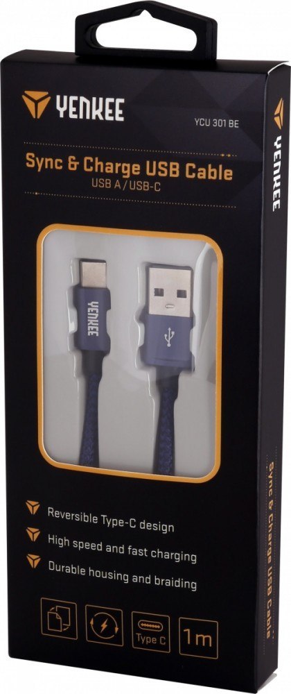 Kabel USB A 2.0 / USB C transfer danych 480Mb/s /3A