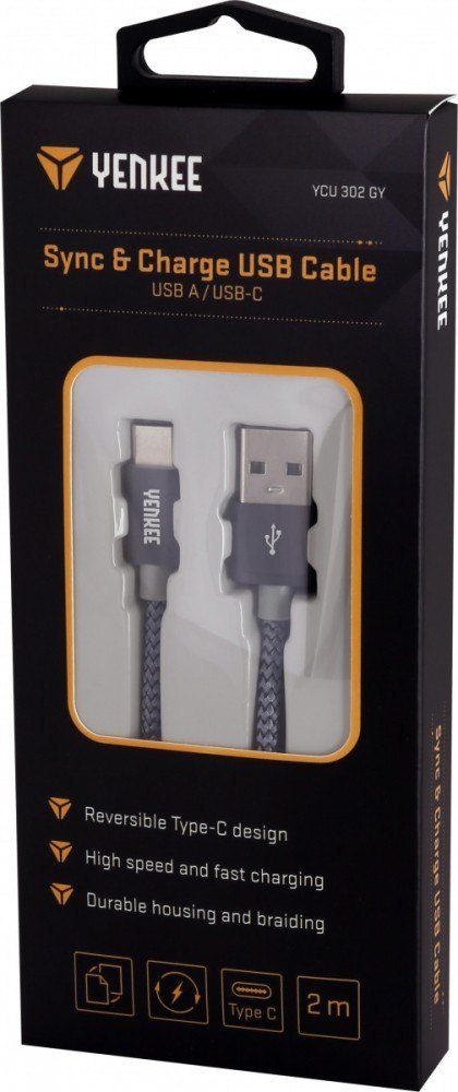 Kabel USB A 2.0 / USB C transfer danych 480Mb/s /3A